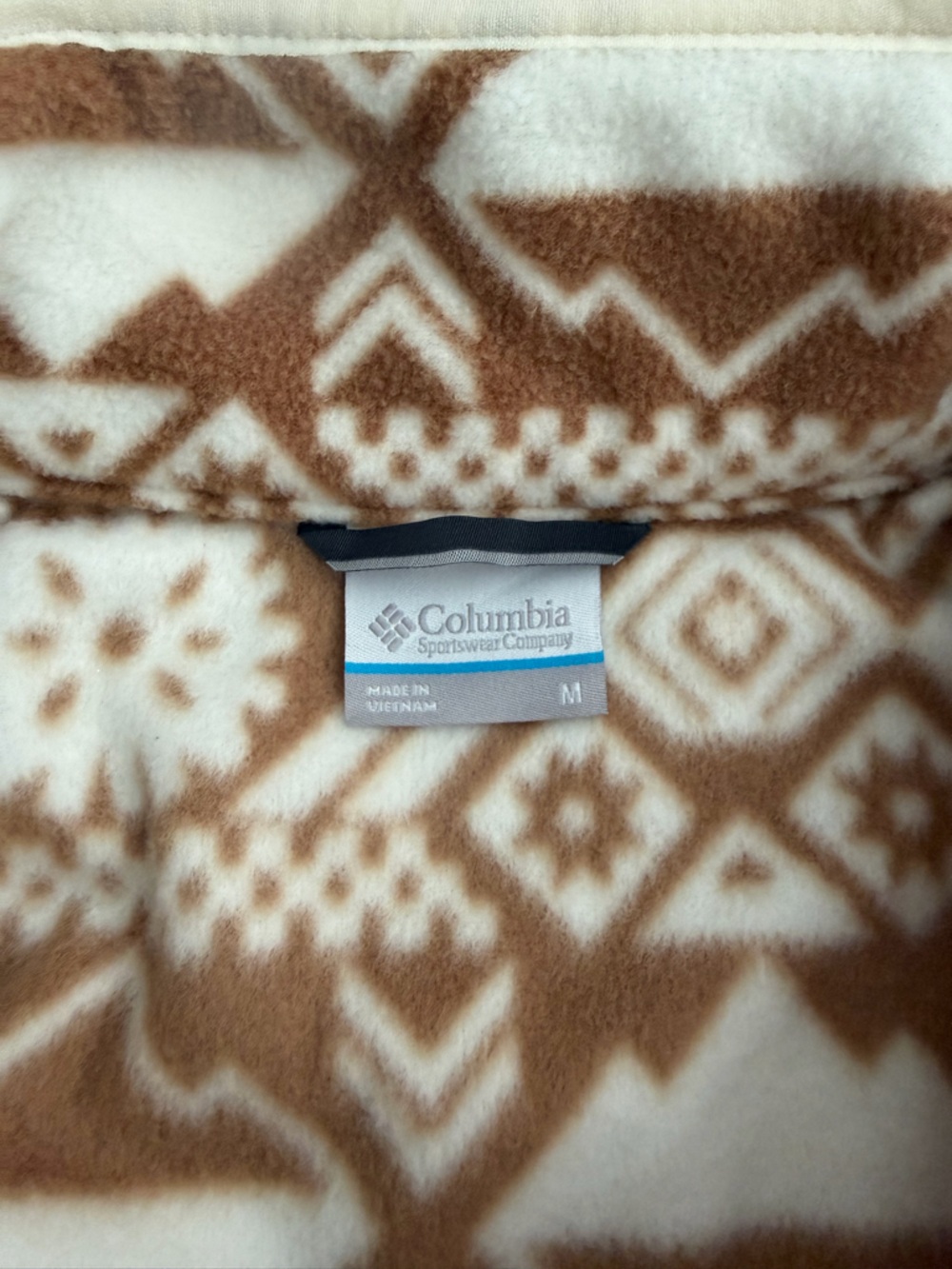 Columbia Geometric Fleece Pullover - Cream & Tan - Picture 4 of 4